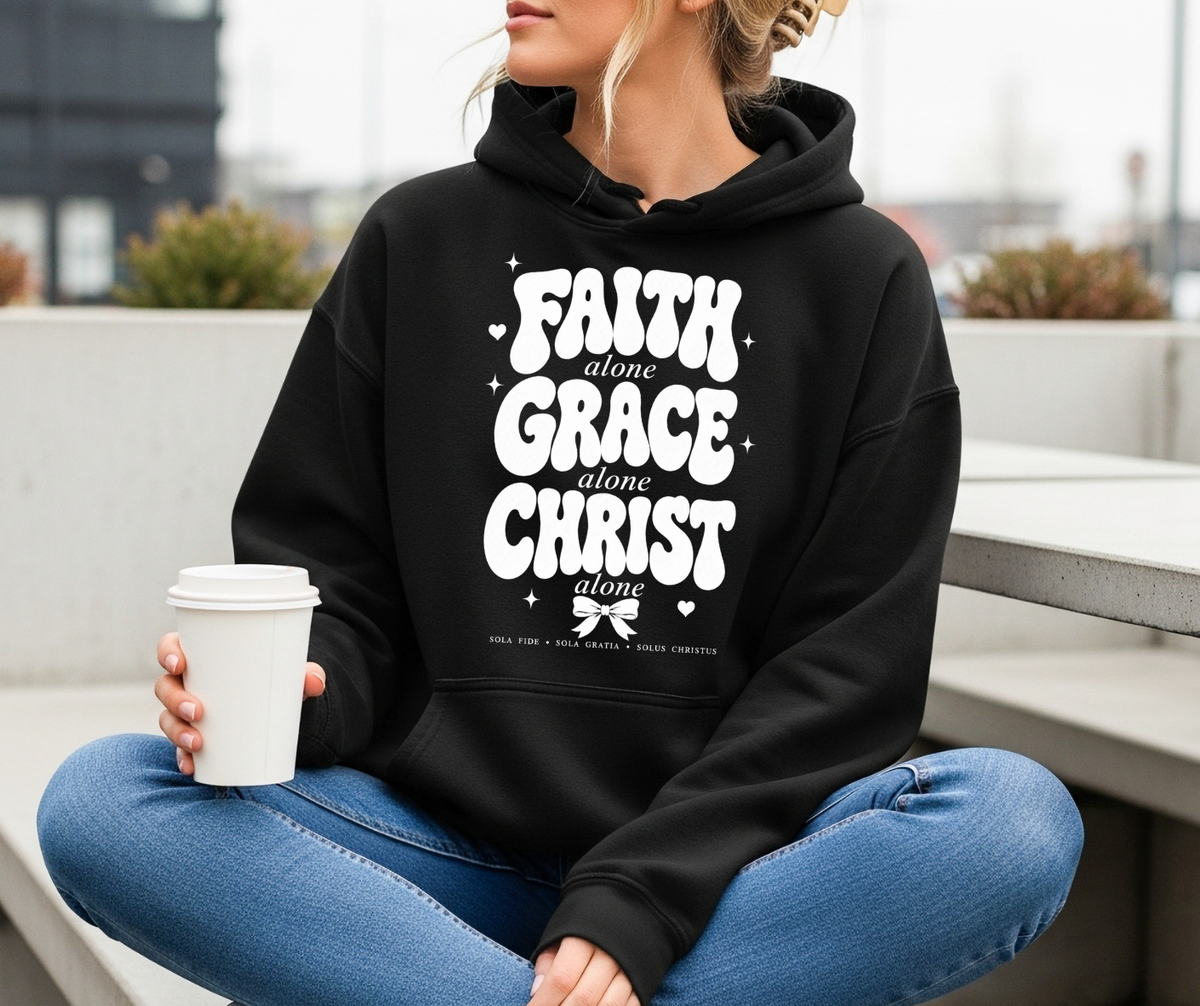 Faith Grace Christ Alone Gildan 18500 Hoodie, Christian Hoodie, Sola Fide Sola Gratia Solus Christus Sweatshirt, Faith Gift