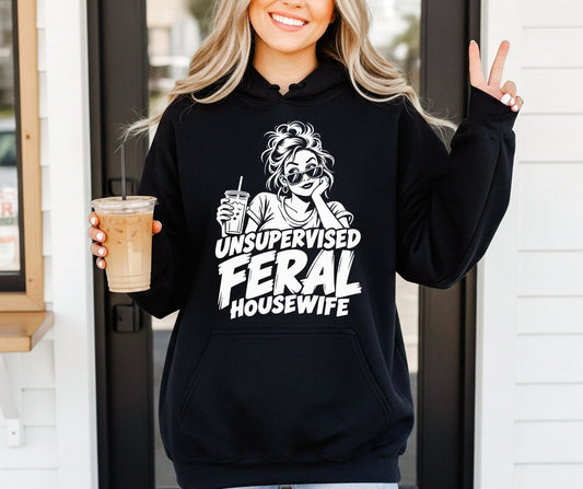 Unsupervised Feral Housewife Gildan® 18500 Hoodie