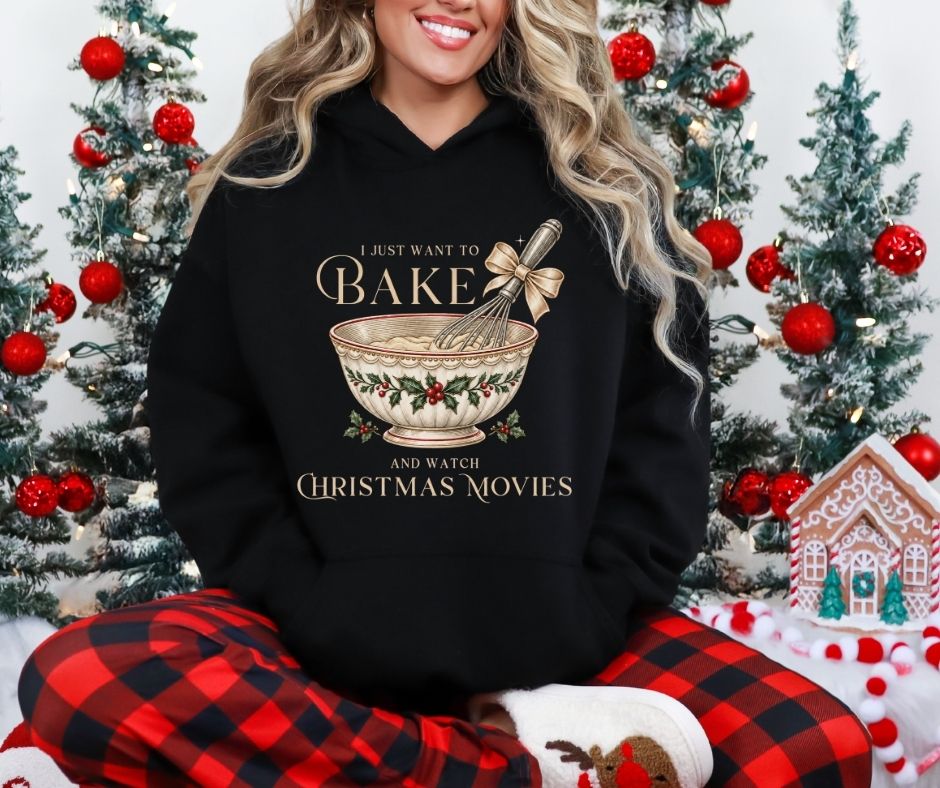 I Just Want to Bake and Watch Christmas Movies Gildan® 18500 Hoodie