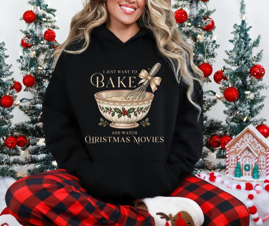 I Just Want to Bake and Watch Christmas Movies Gildan® 18500 Hoodie