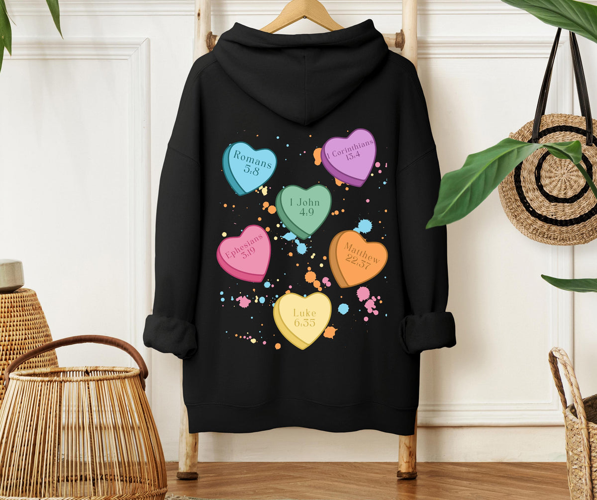 Love Like Jesus Candy Hearts Gildan® 18500 Christian Hoodie