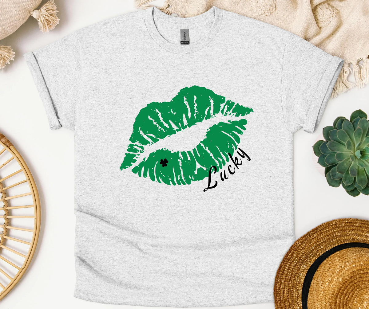 Lucky Green Lips Gildan® 5000 St. Patrick’s Day Shirt