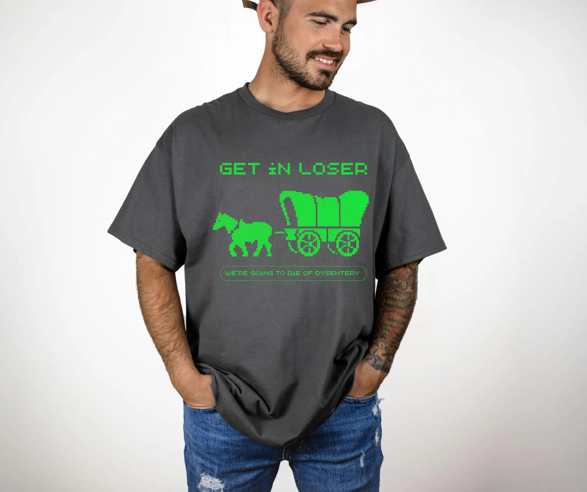 Oregon Trail Graphic Tee: Funny Retro Gamer Shirt, Comfort Colors 1717