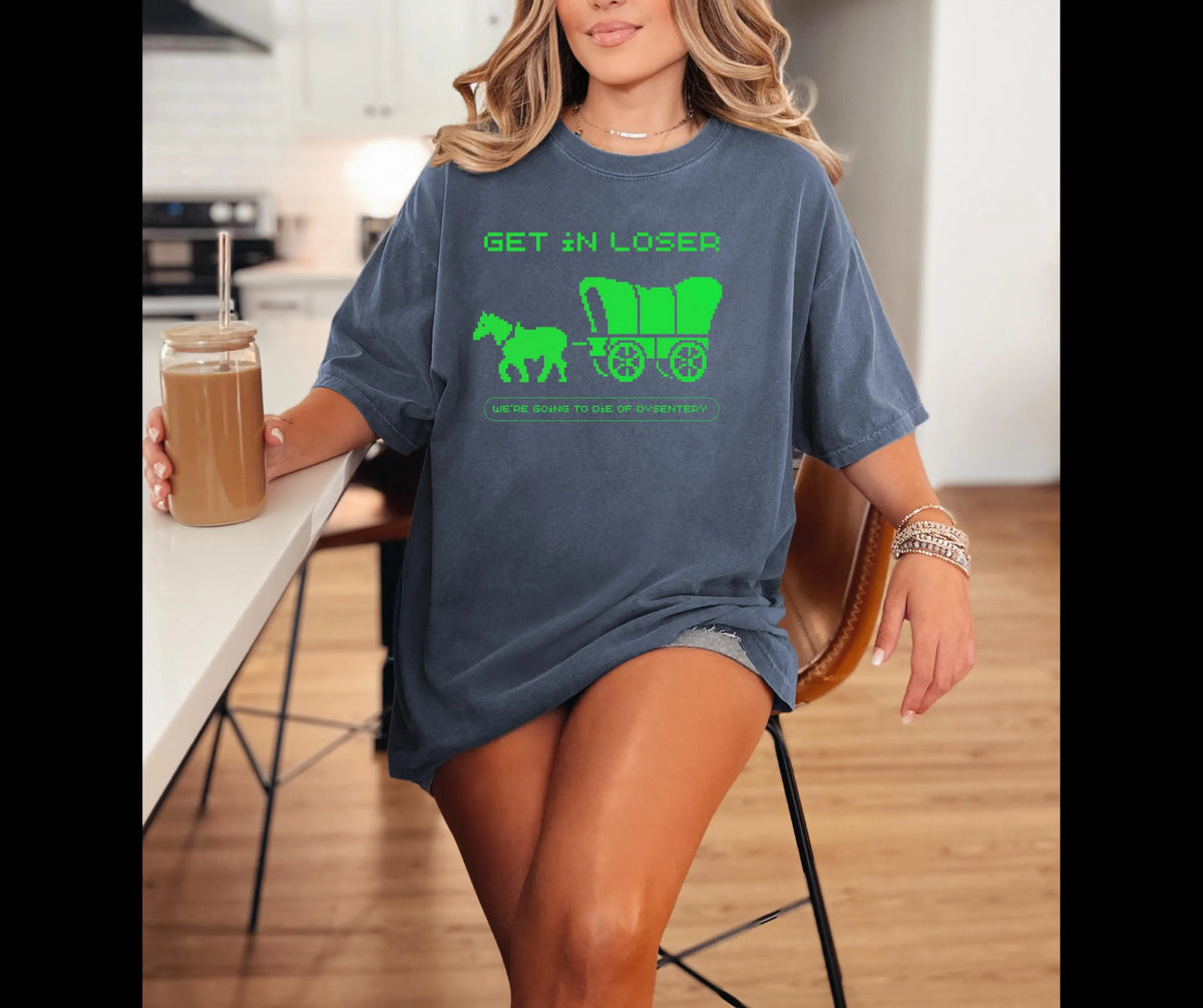 Oregon Trail Graphic Tee: Funny Retro Gamer Shirt, Comfort Colors 1717
