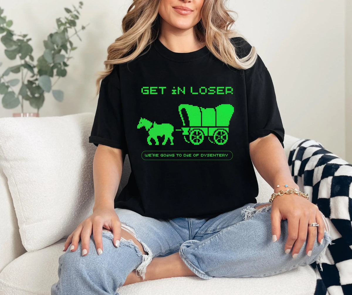 Oregon Trail Graphic Tee: Funny Retro Gamer Shirt, Comfort Colors 1717