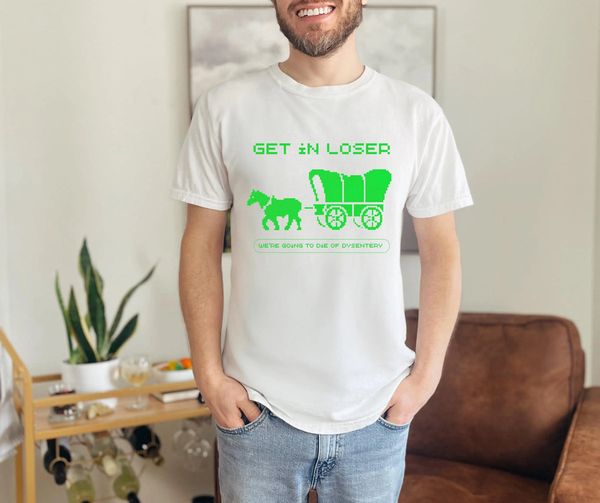 Oregon Trail Graphic Tee: Funny Retro Gamer Shirt, Comfort Colors 1717