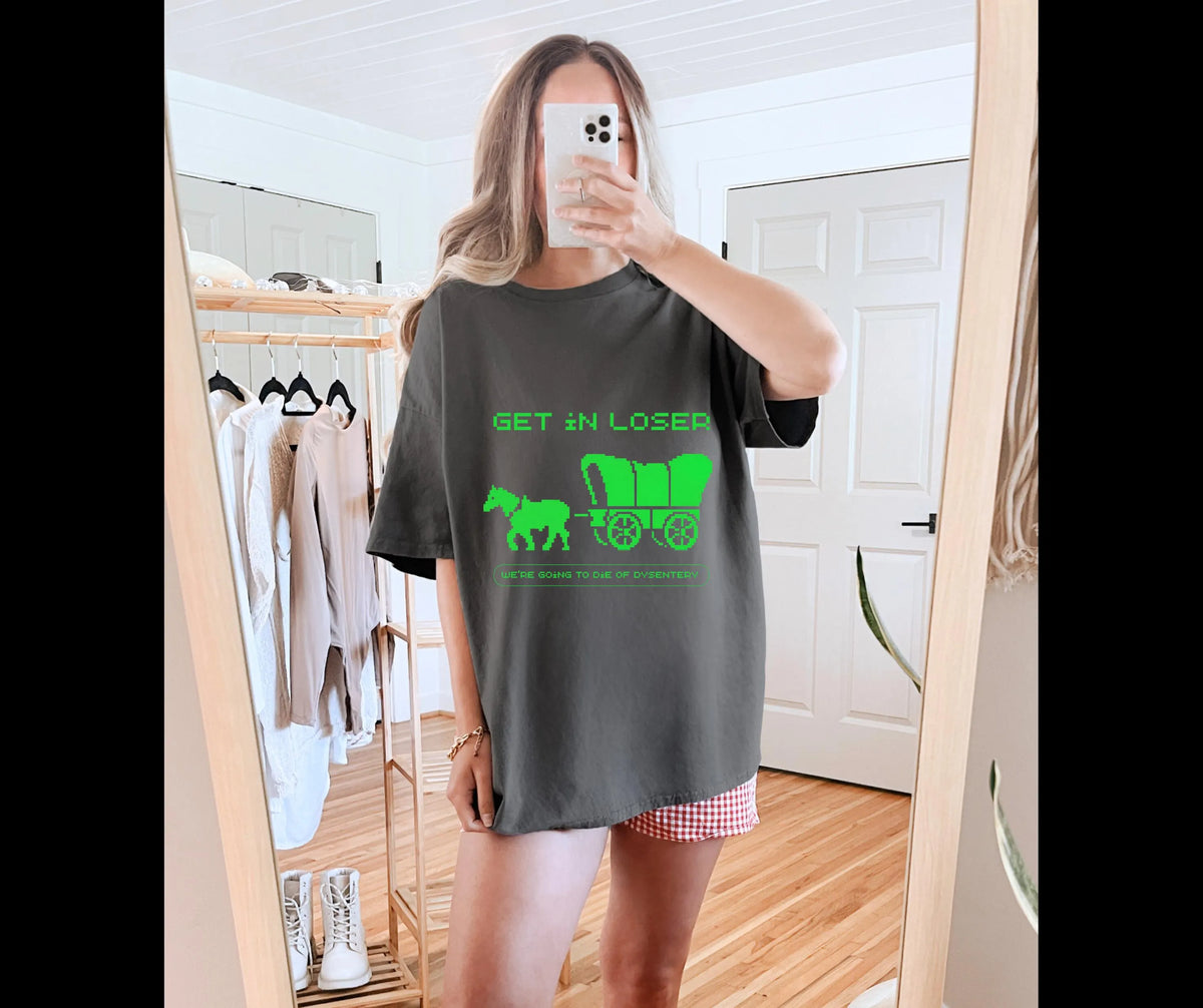 Oregon Trail Graphic Tee: Funny Retro Gamer Shirt, Comfort Colors 1717