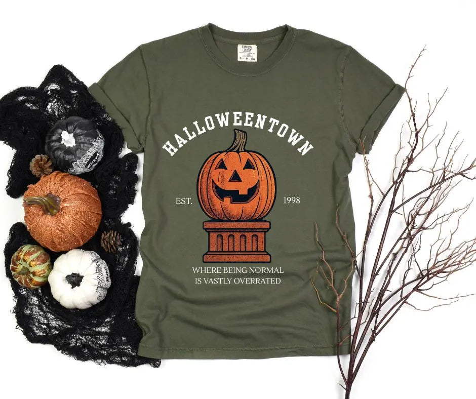 Halloweentown Comfort Colors® 1717 Shirt | Vintage Pumpkin Statue Graphic
