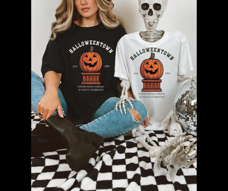 Halloweentown Comfort Colors® 1717 Shirt | Vintage Pumpkin Statue Graphic