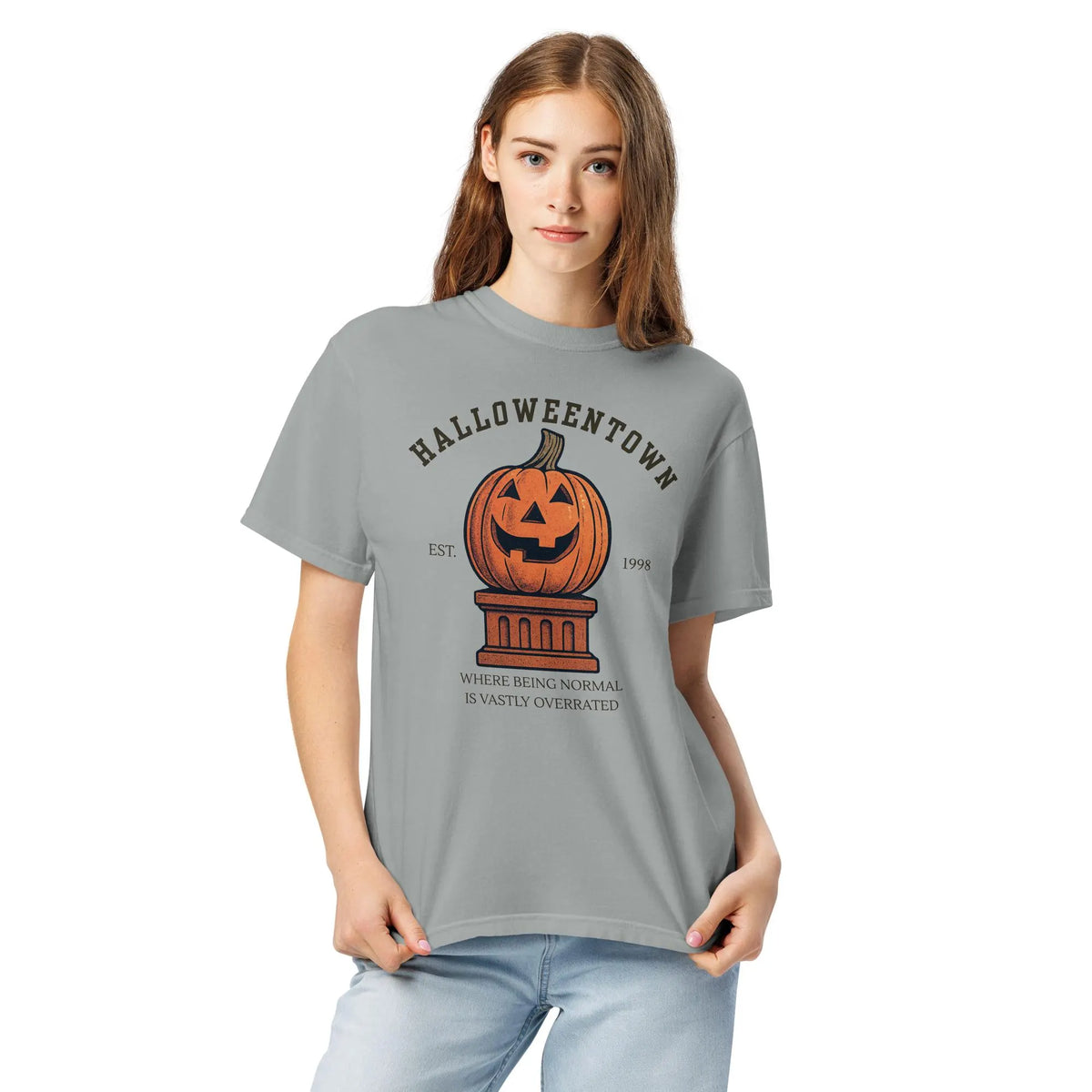 Halloweentown Comfort Colors® 1717 Shirt | Vintage Pumpkin Statue Graphic