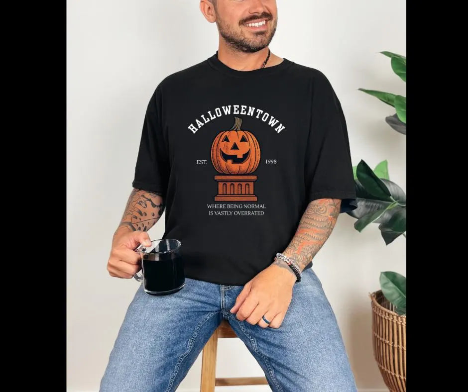 Halloweentown Comfort Colors® 1717 Shirt | Vintage Pumpkin Statue Graphic
