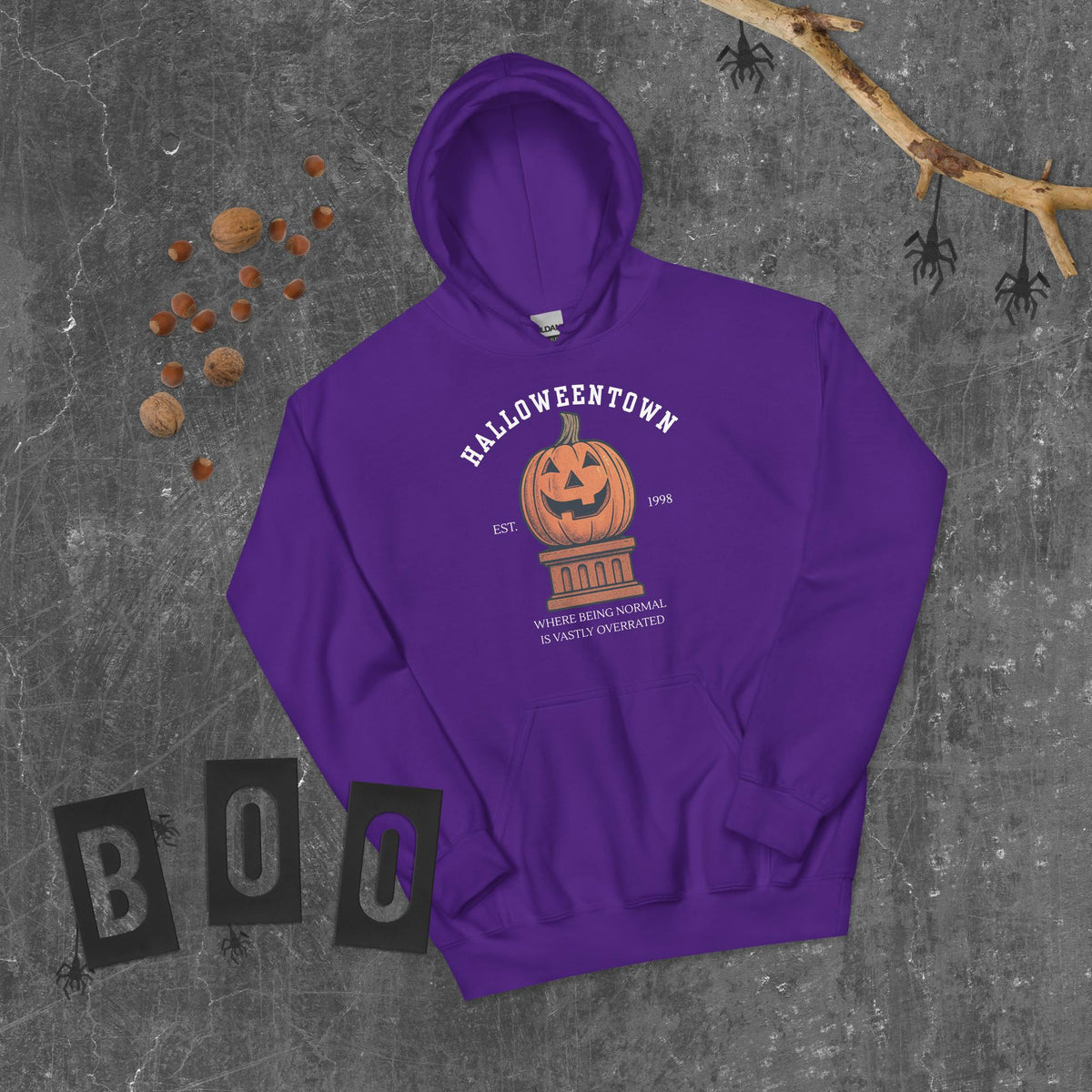 Halloweentown Hoodie | 1998 Pumpkin Statue Hoodie | Cozy Gildan 18500 Unisex Pullover | Halloween Movie Inspired