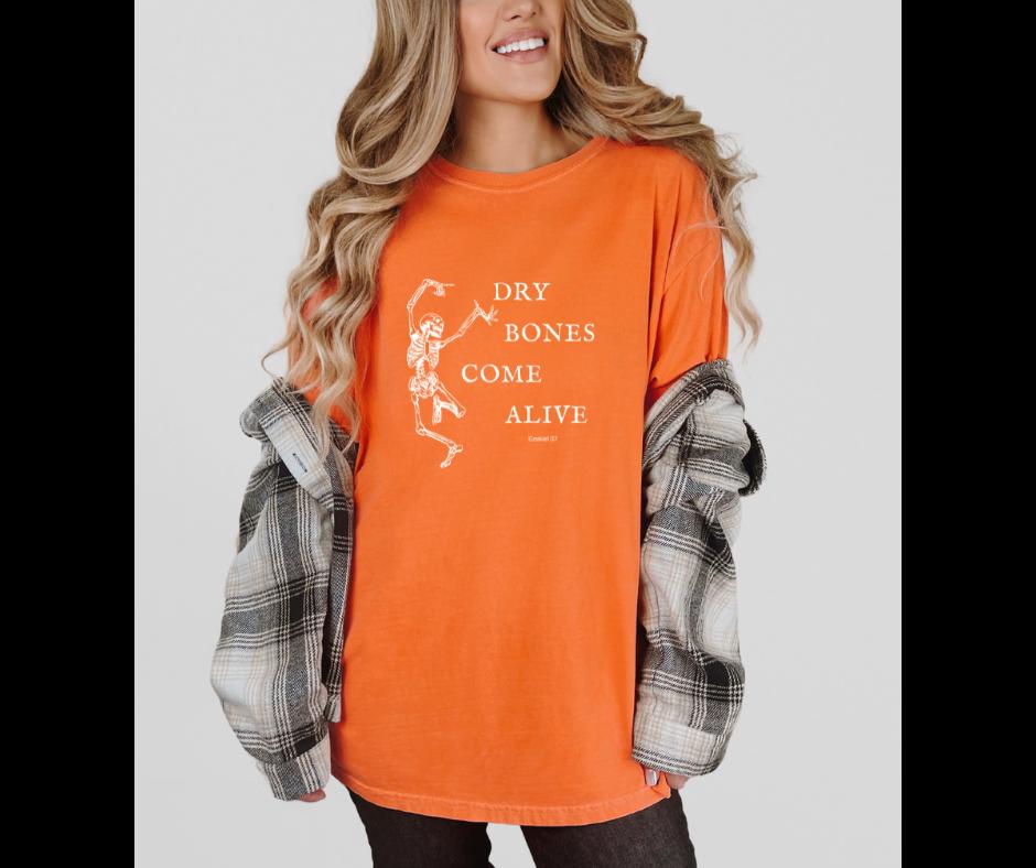 Dry Bones Christian Halloween Tee: Comfort Colors Bible Verse Shirt