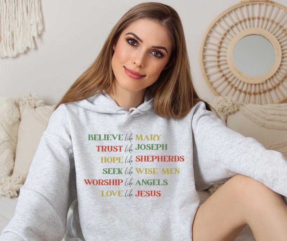 Believe Like Mary Christian Christmas Gildan® 18500 Hoodie