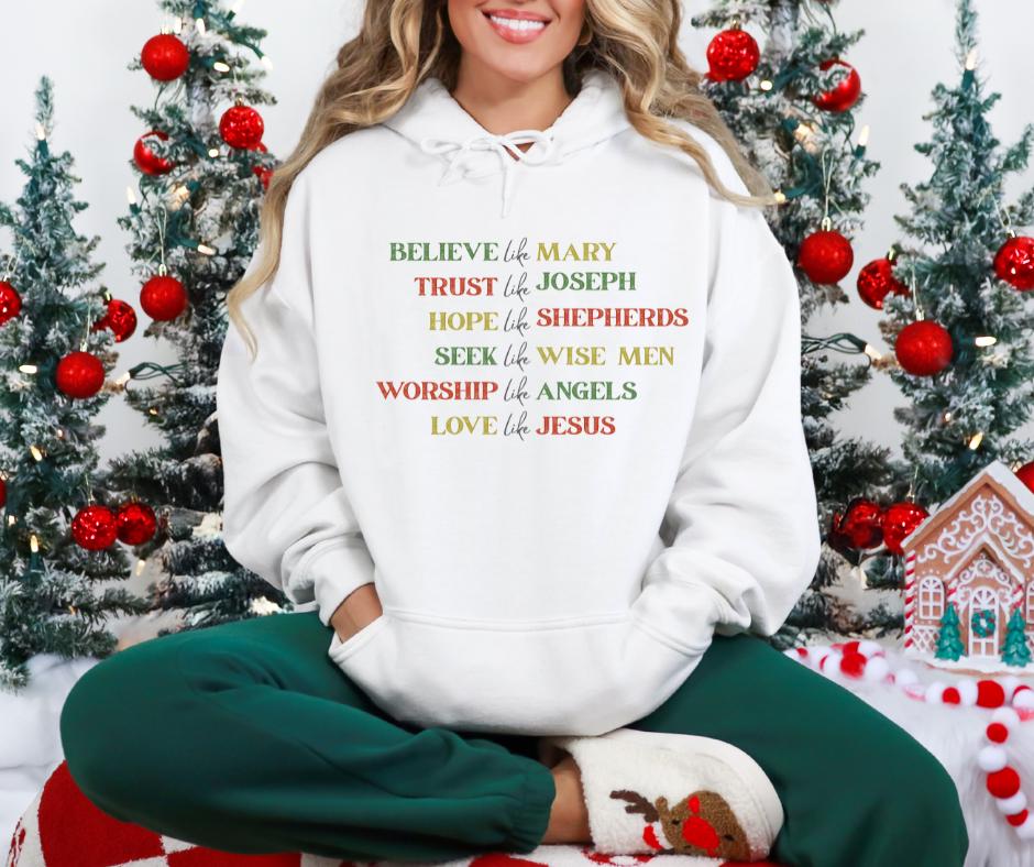 Believe Like Mary Christian Christmas Gildan® 18500 Hoodie