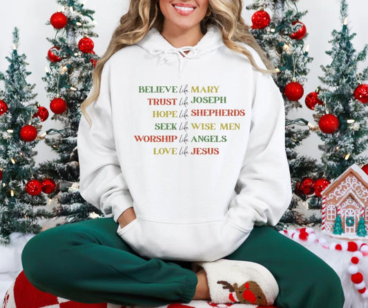 Believe Like Mary Christian Christmas Gildan® 18500 Hoodie