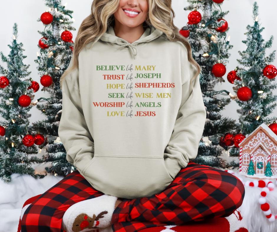 Believe Like Mary Christian Christmas Gildan® 18500 Hoodie