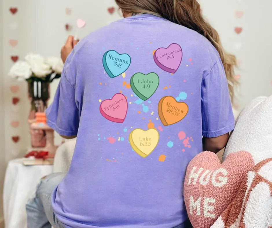 Love Like Jesus Candy Hearts Comfort Colors® Christian Shirt