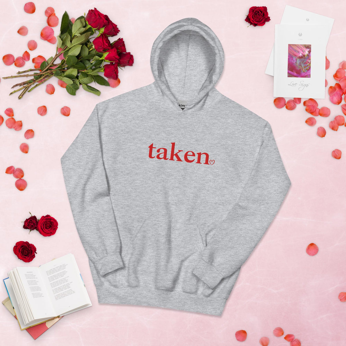 Taken Embroidered Gildan® 18500 Valentine Hoodie