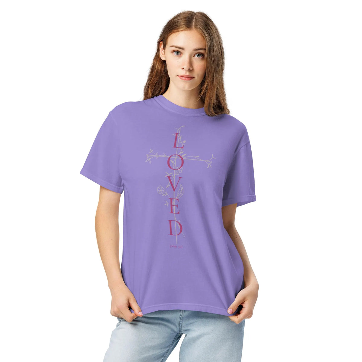 Loved John 3:16 Cross Comfort Colors® Christian Shirt