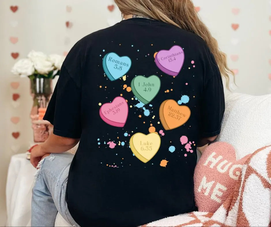 Love Like Jesus Candy Hearts Comfort Colors® Christian Shirt