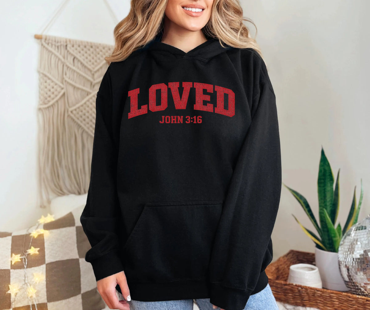 LOVED John 3:16 Gildan® 18500 Christian Hoodie