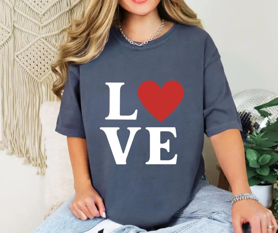 LOVE Heart Comfort Colors® Valentine’s Day Shirt