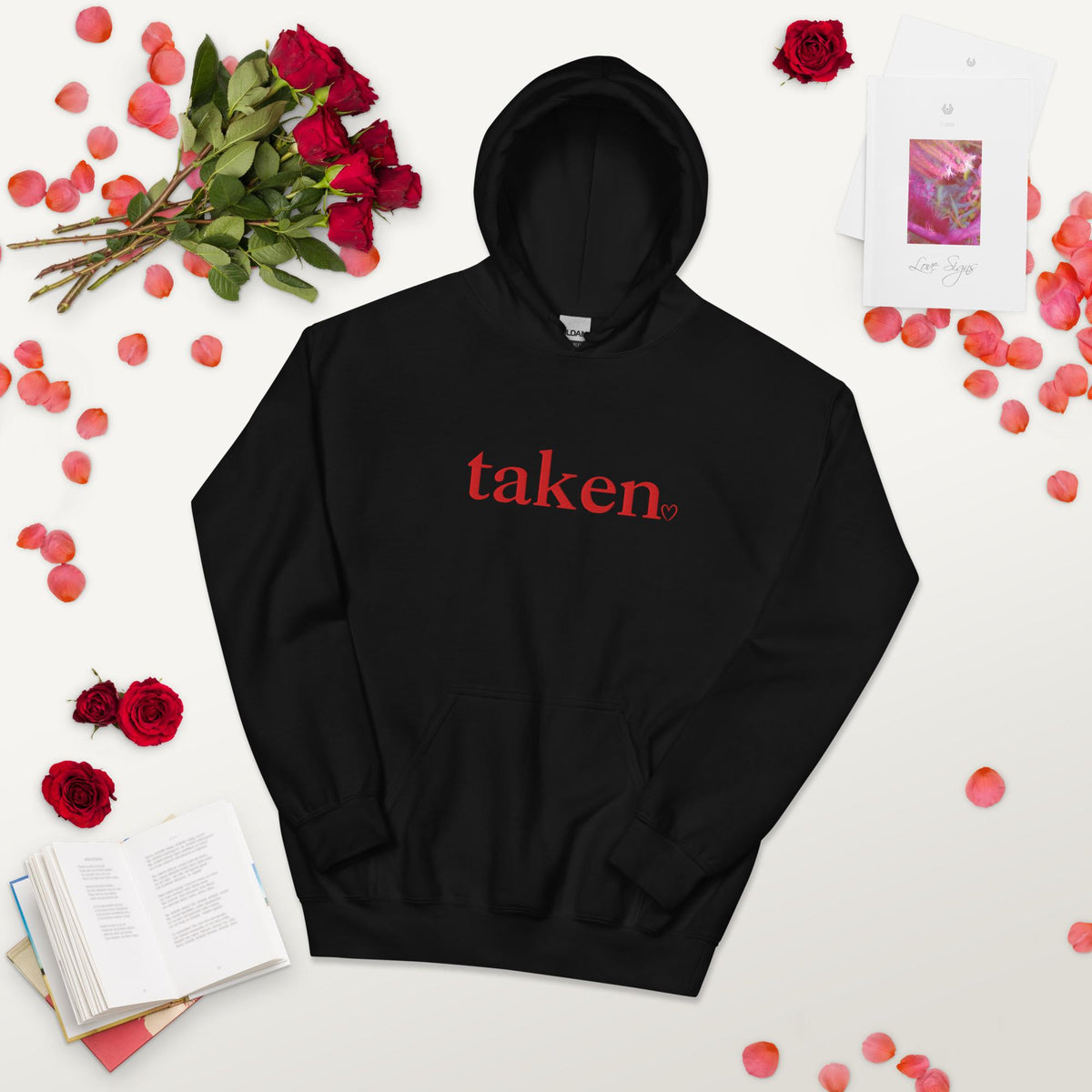 Taken Embroidered Gildan® 18500 Valentine Hoodie