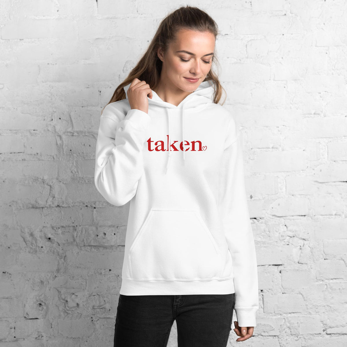Taken Embroidered Gildan® 18500 Valentine Hoodie