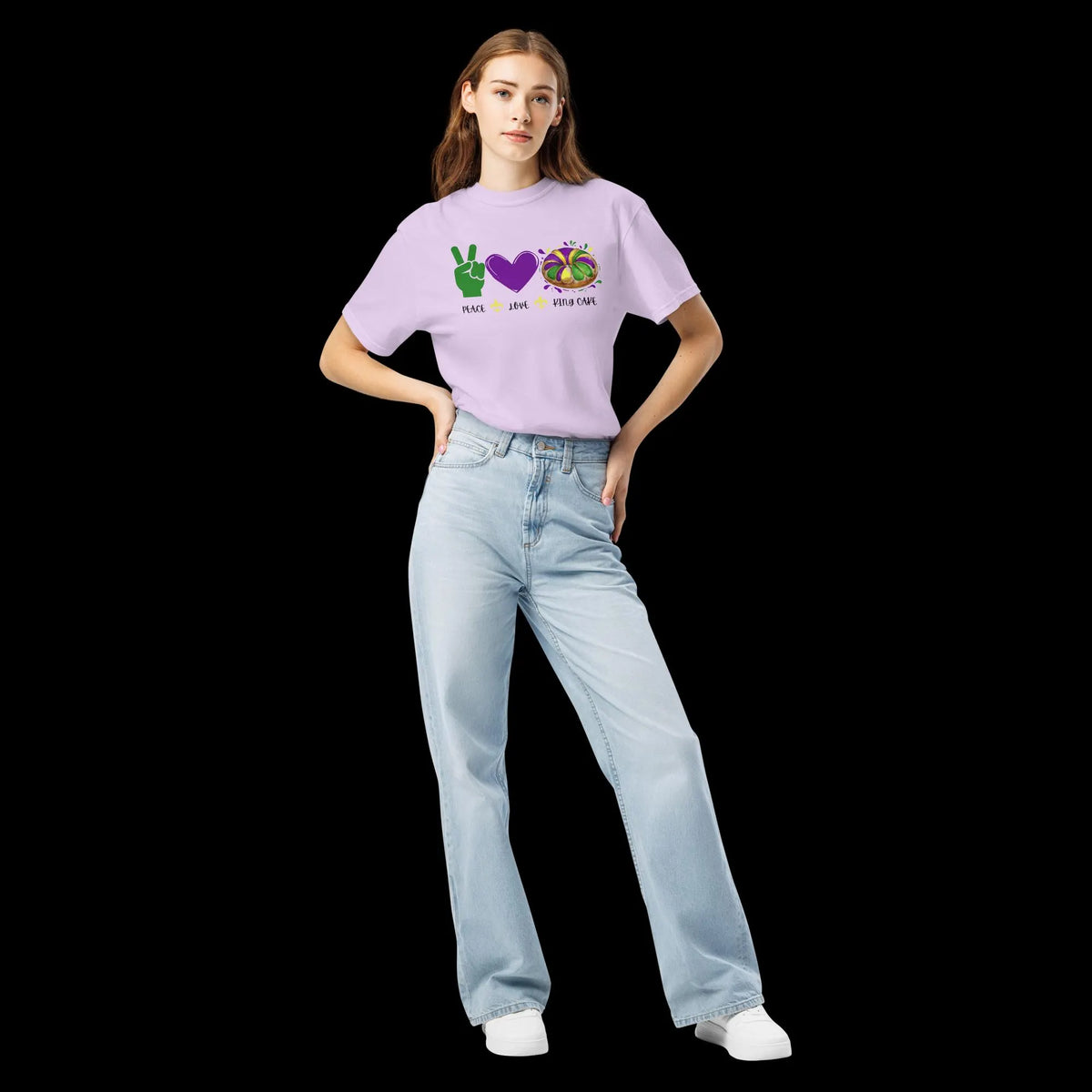 Peace Love King Cake Comfort Colors® Mardi Gras Shirt