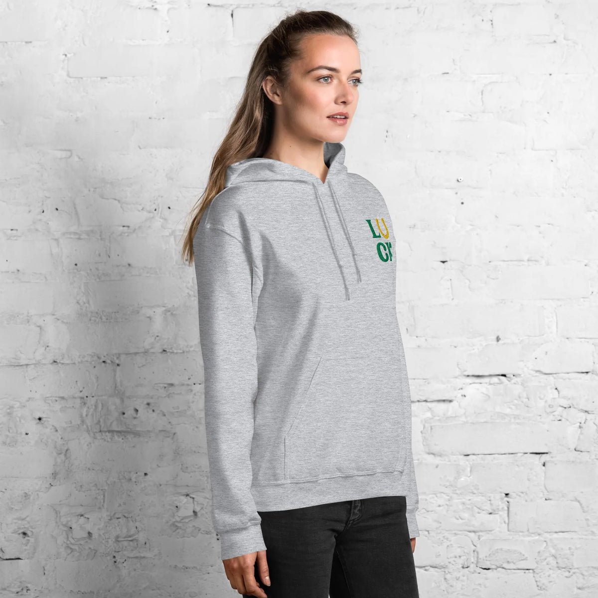 LUCK Horseshoe Embroidered Gildan® 18500 St. Patrick’s Day Hoodie