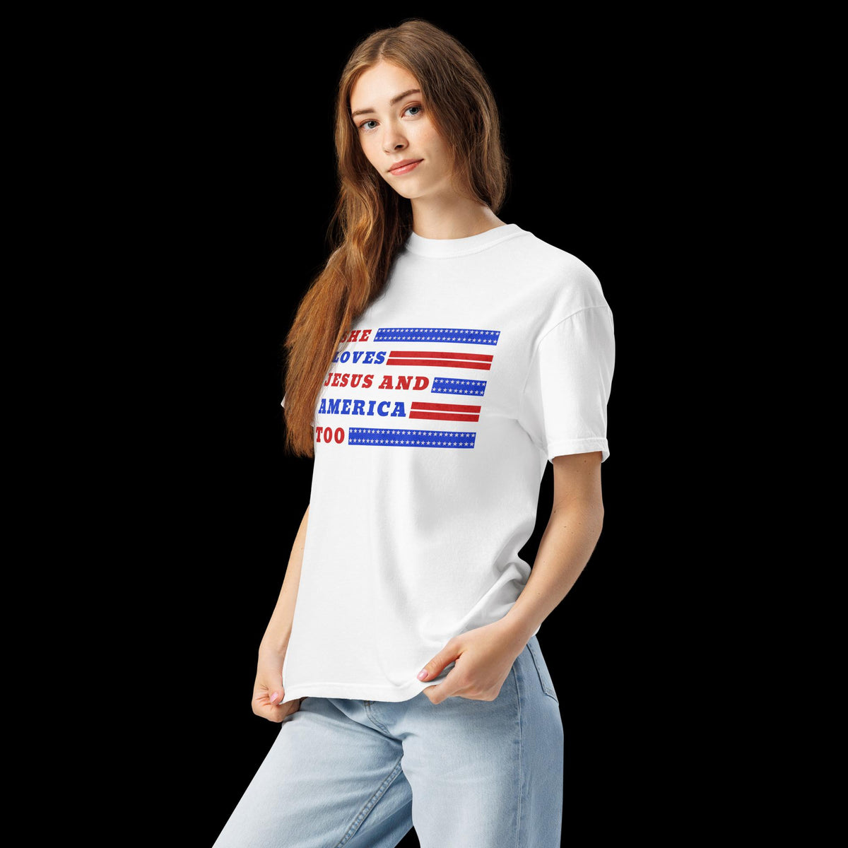 She Loves Jesus and America Too Comfort Colors® Shirt