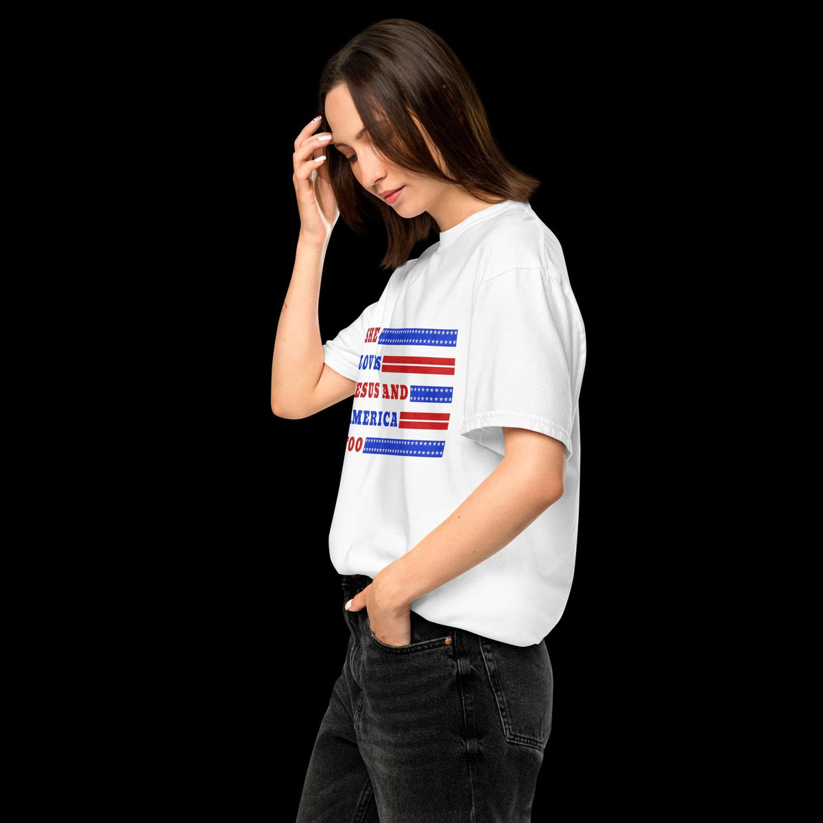 She Loves Jesus and America Too Comfort Colors® Shirt