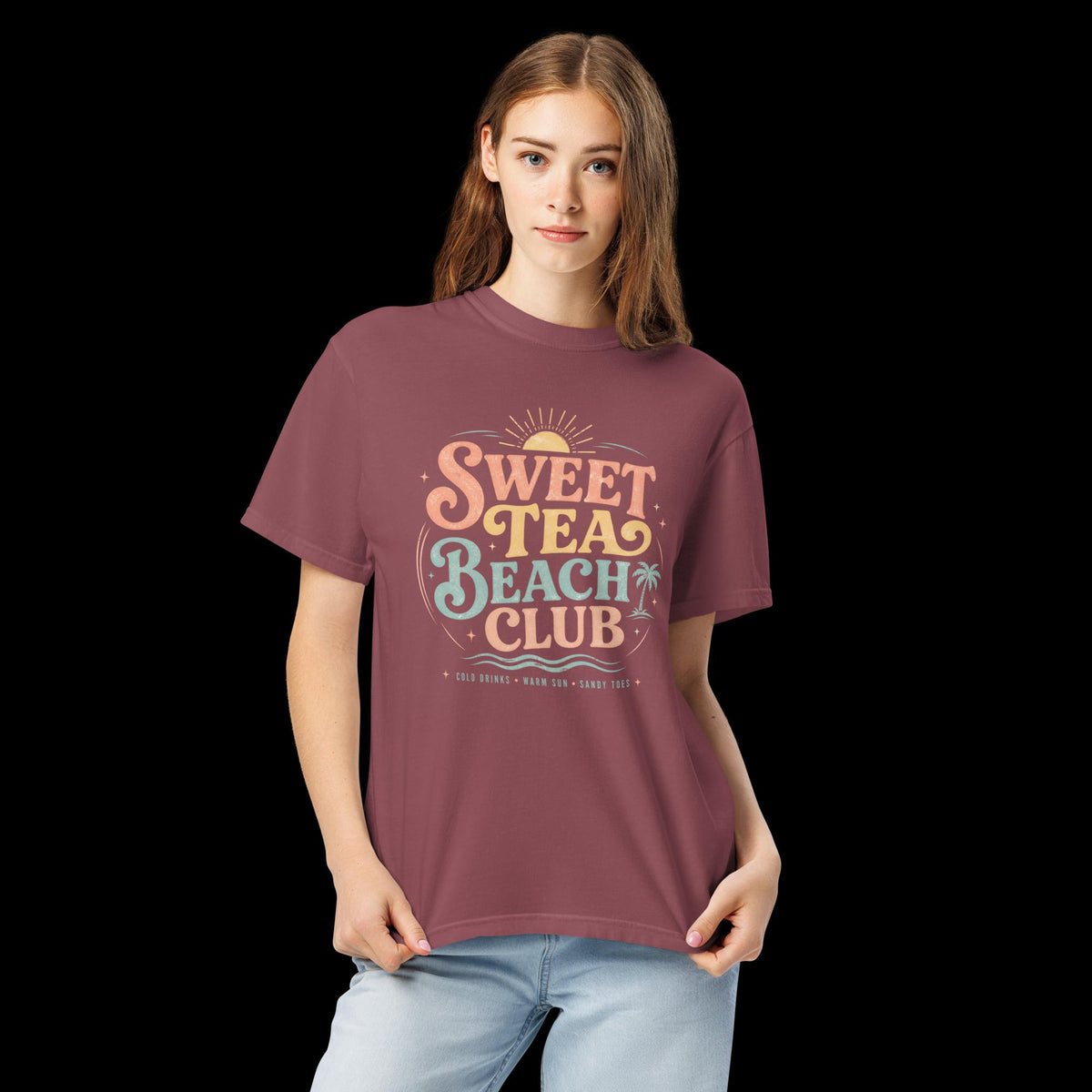 Sweet Tea Beach Club Graphic Tee | Southern Coastal Summer Shirt