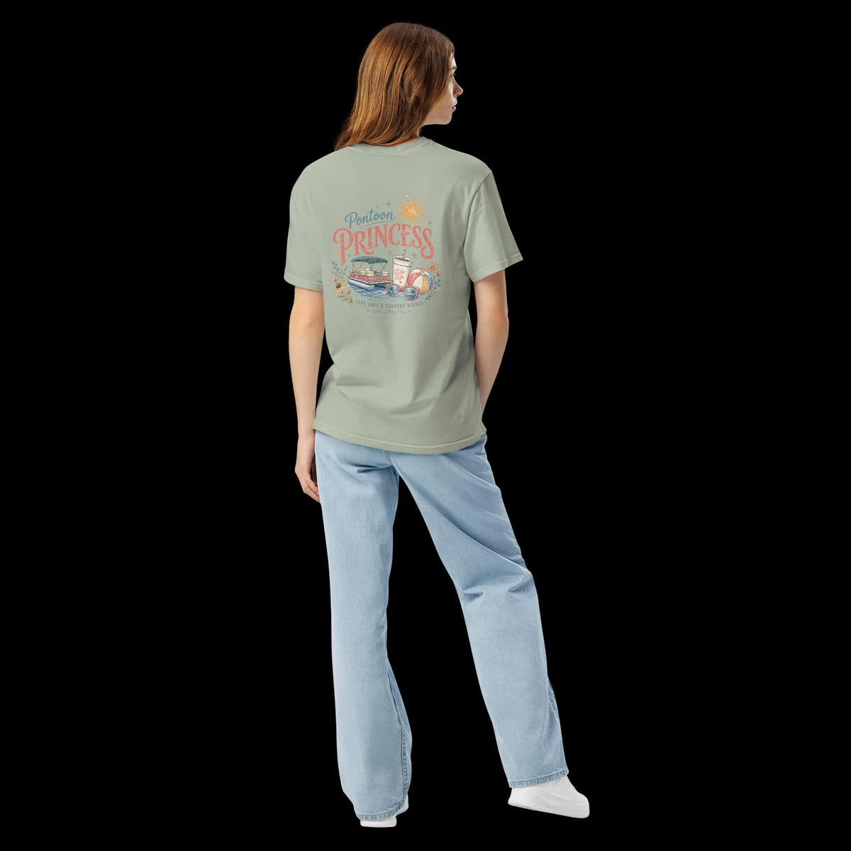 Pontoon Princess Graphic Tee | Vintage Lake Life Summer Shirt