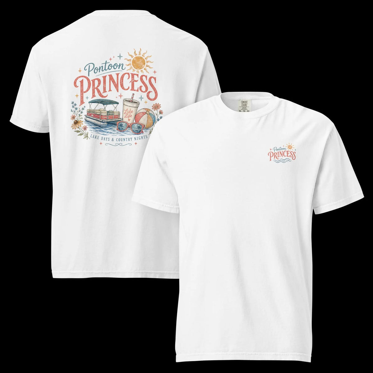 Pontoon Princess Graphic Tee | Vintage Lake Life Summer Shirt