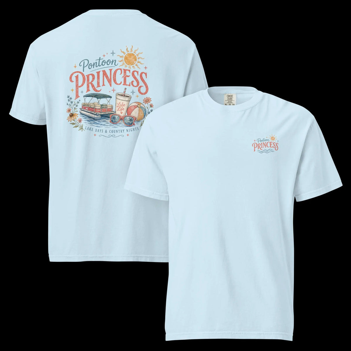 Pontoon Princess Graphic Tee | Vintage Lake Life Summer Shirt