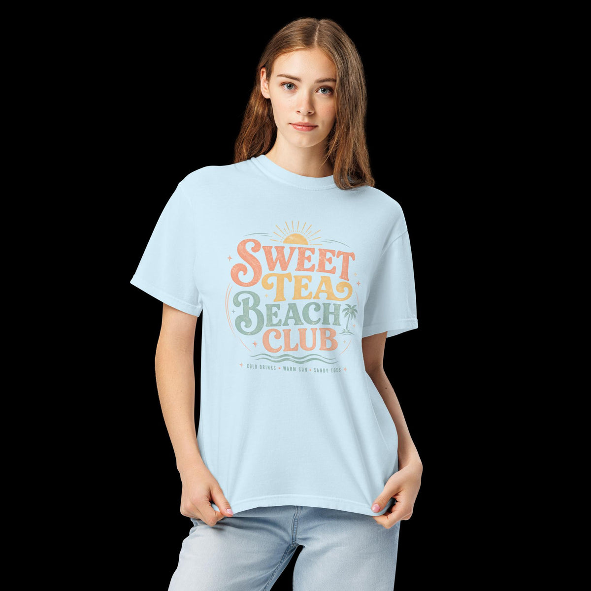 Sweet Tea Beach Club Graphic Tee | Southern Coastal Summer Shirt