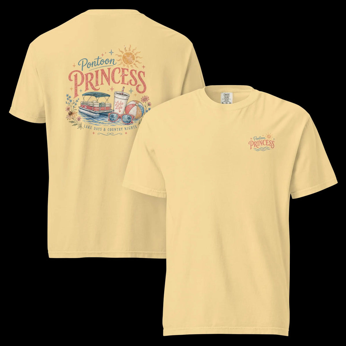 Pontoon Princess Graphic Tee | Vintage Lake Life Summer Shirt