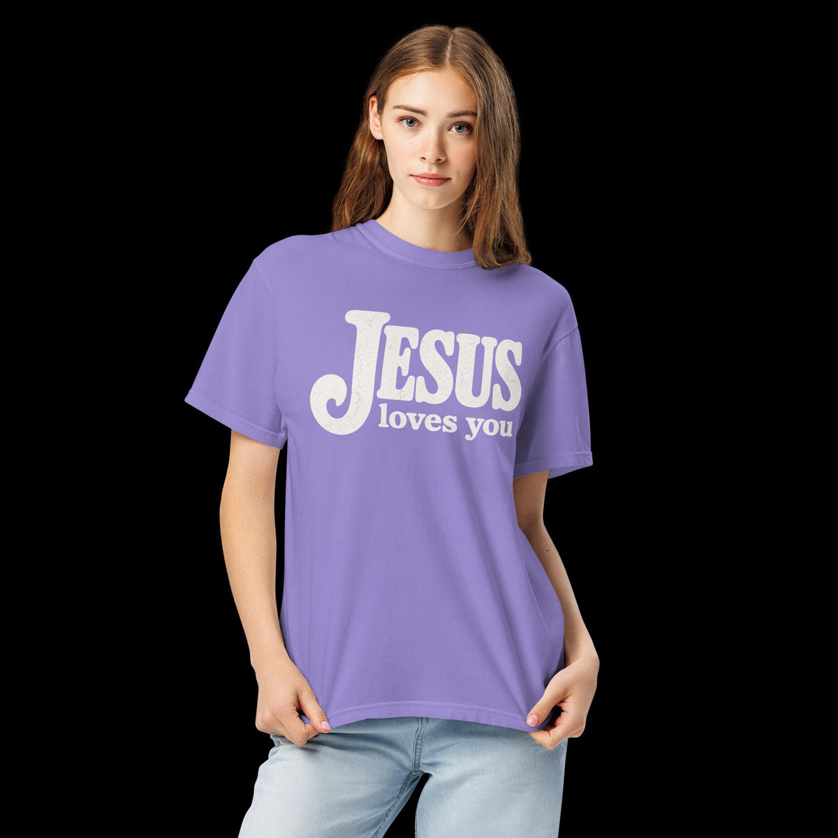 Jesus Loves You Retro Christian Comfort Colors® T-Shirt