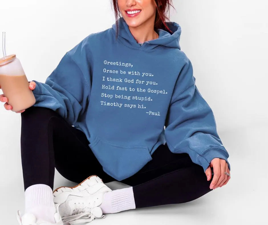 Paul Letter Christian Humor Gildan® 18500 Hoodie