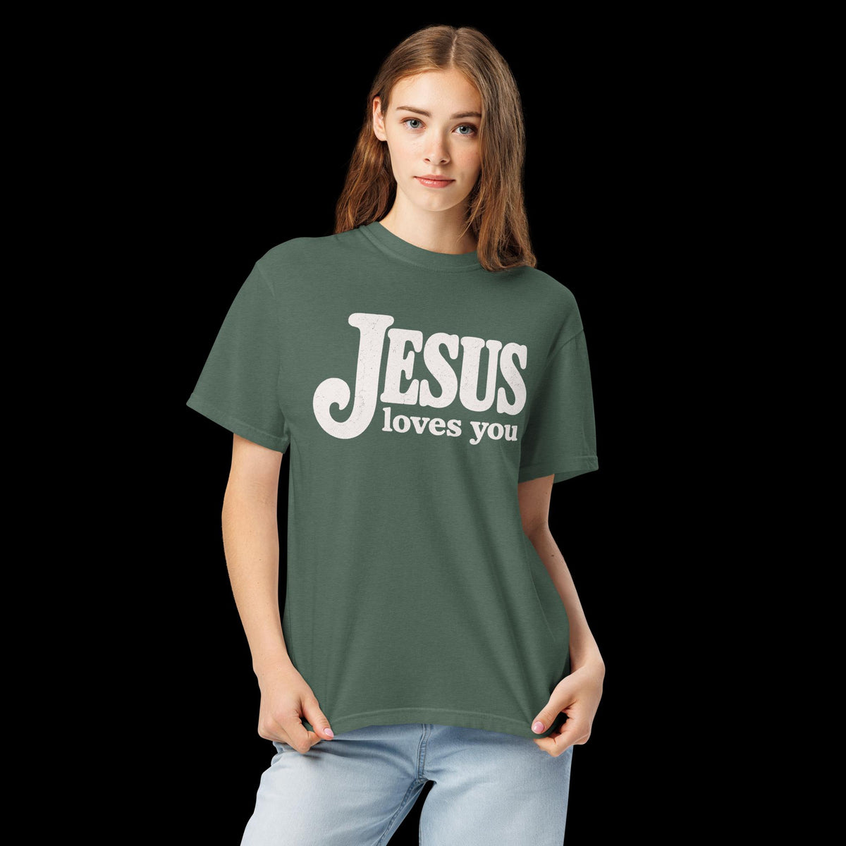 Jesus Loves You Retro Christian Comfort Colors® T-Shirt