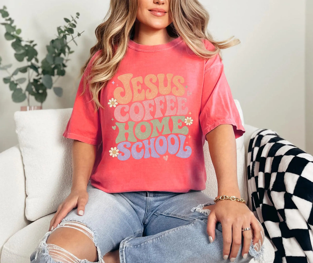 Jesus Coffee Homeschool Mom Comfort Colors® T-Shirt