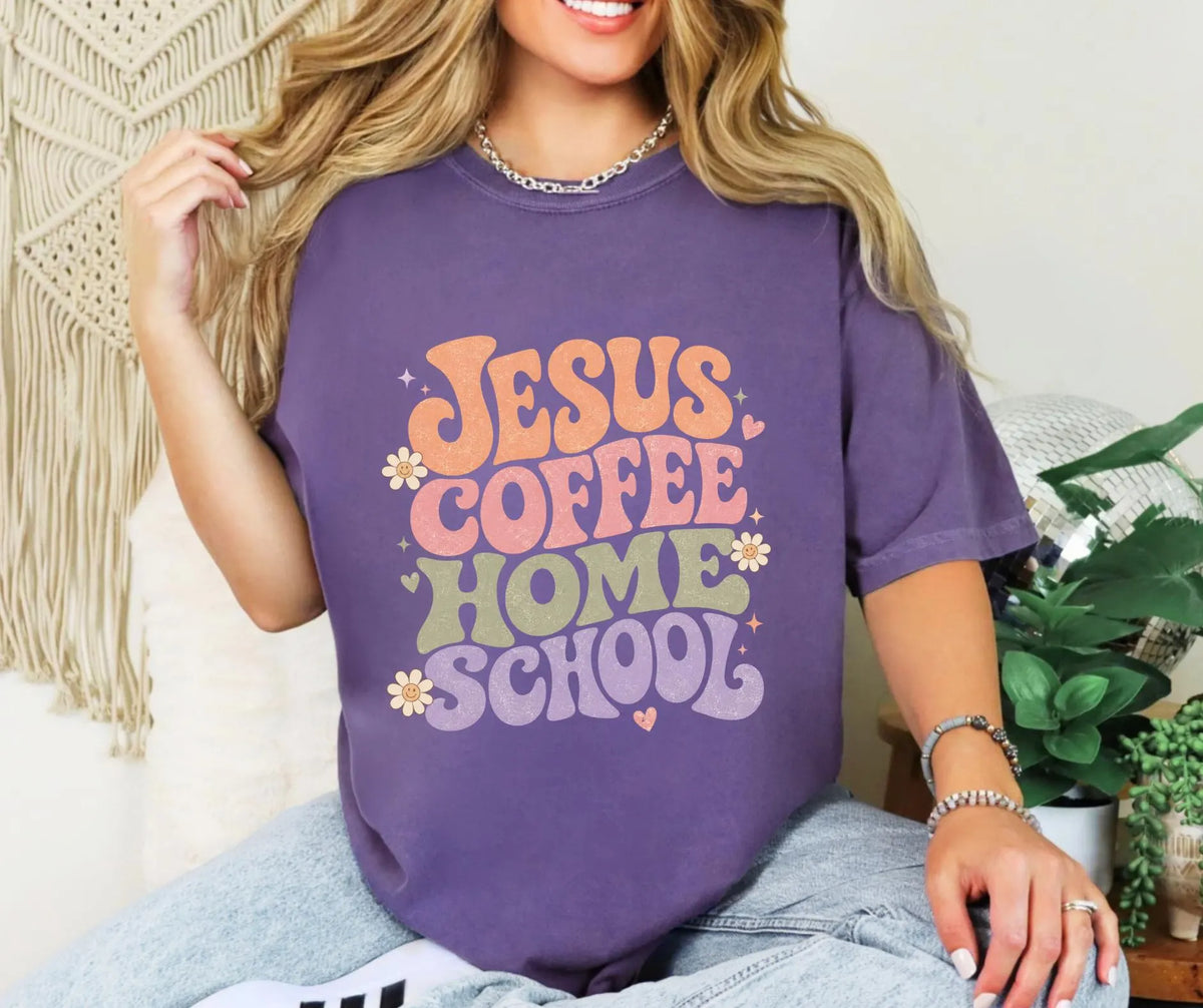 Jesus Coffee Homeschool Mom Comfort Colors® T-Shirt