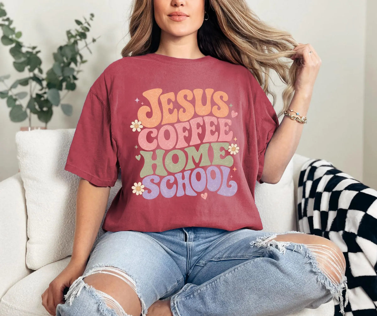 Jesus Coffee Homeschool Mom Comfort Colors® T-Shirt