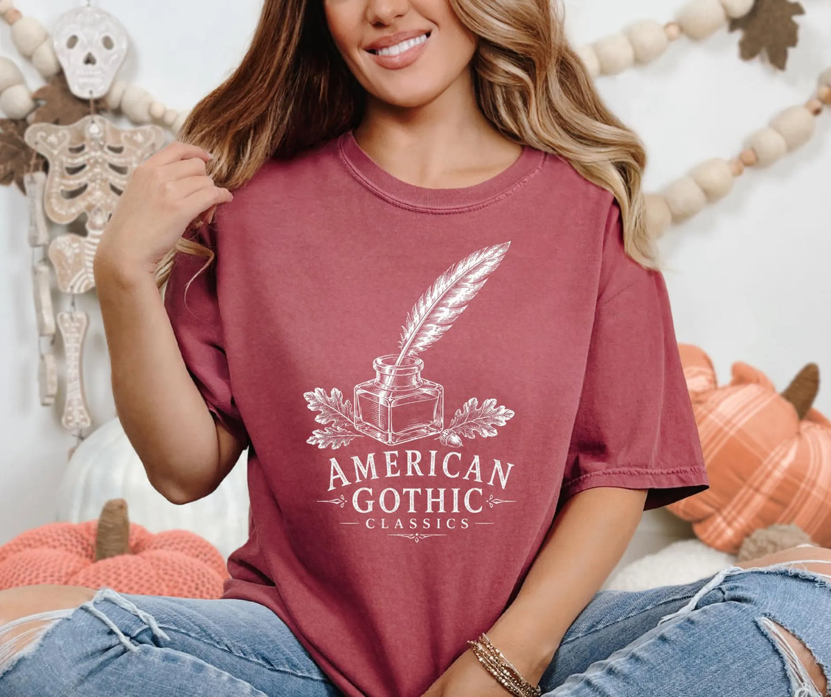 American Gothic Classics Comfort Colors Shirt, Literary Gothic Tee, Book Lover Apparel