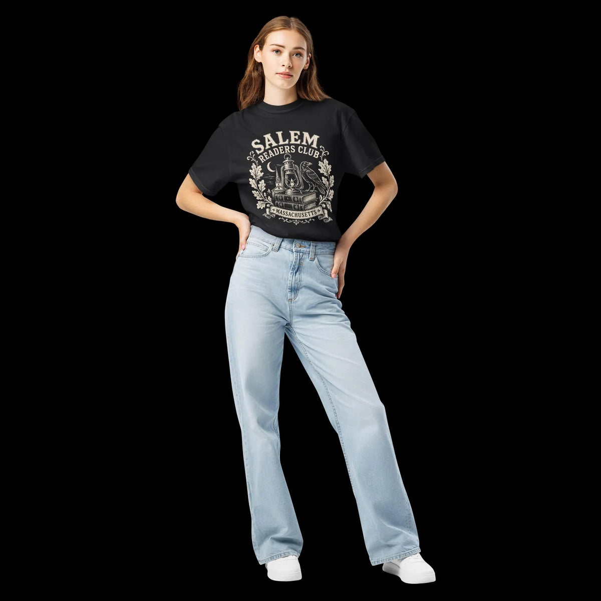 Salem Readers Club Shirt, Gothic Literature, Vintage Raven Lantern Books, Massachusetts Tee
