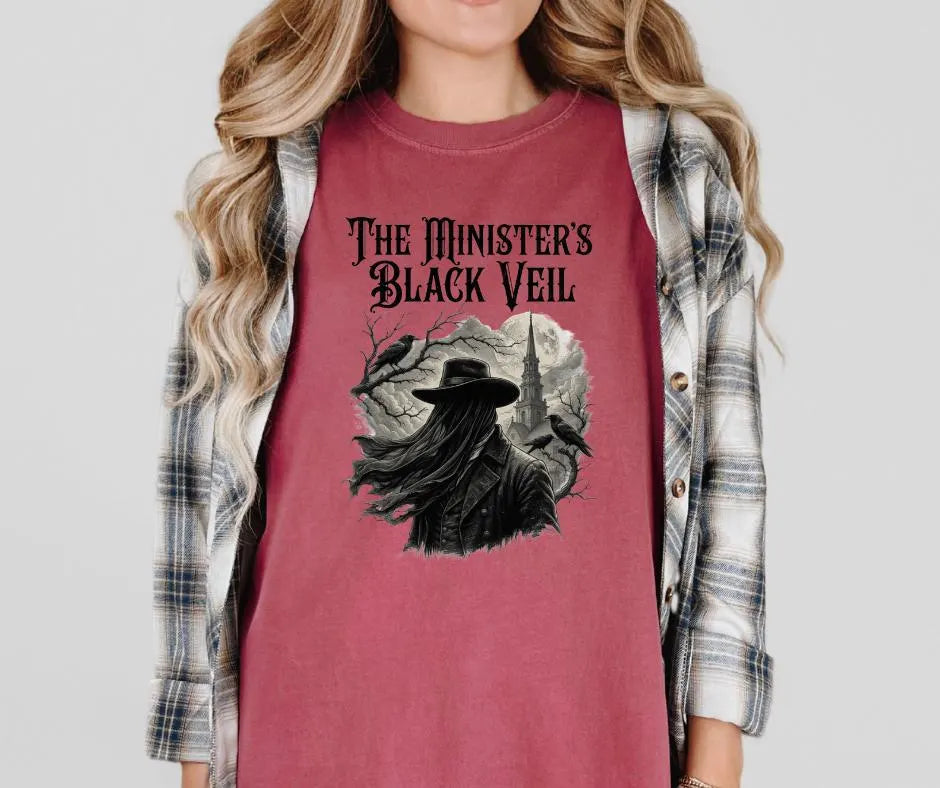 Minister's Black Veil Gothic Literature Tee, Nathaniel Hawthorne Bookish Shirt