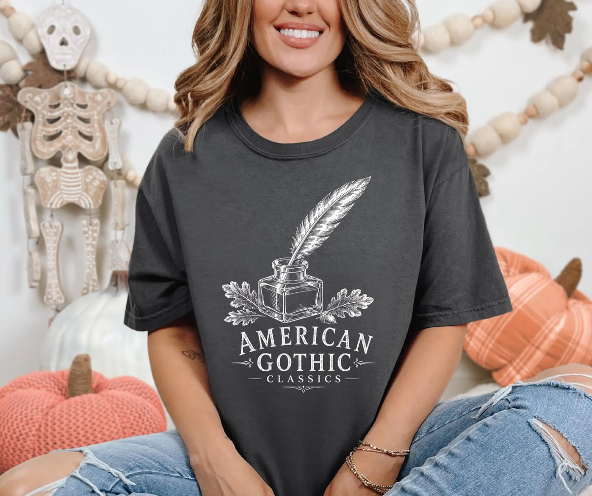 American Gothic Classics Comfort Colors Shirt, Literary Gothic Tee, Book Lover Apparel