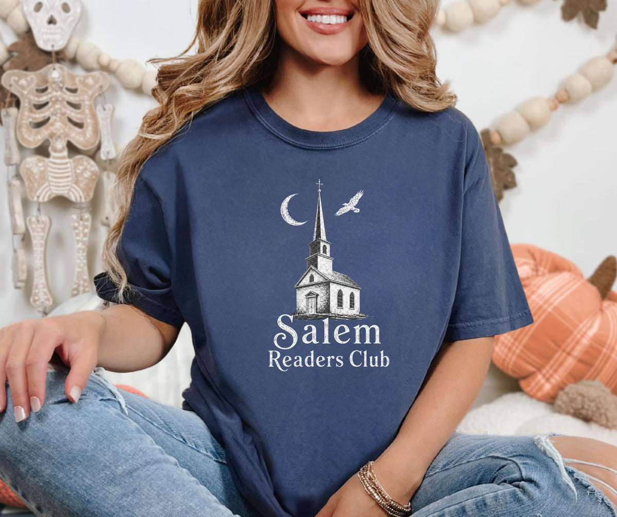 Salem Readers Club Comfort Colors Shirt, Gothic Literature Tee, Vintage Church Graphic